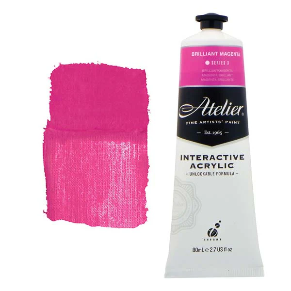 Atelier Interactive Artists Acrylic Paint, Brilliant Magenta S3 80ml