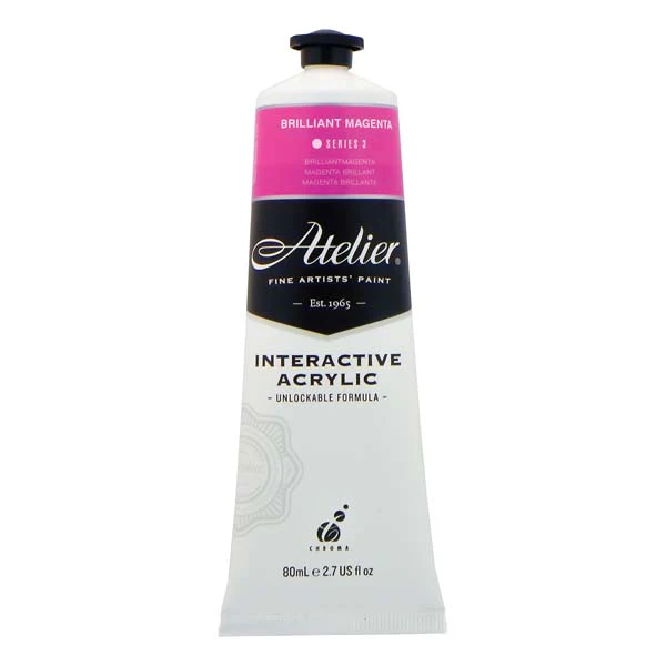 Atelier Interactive Artists Acrylic Paint, Brilliant Magenta S3 80ml - Image 2