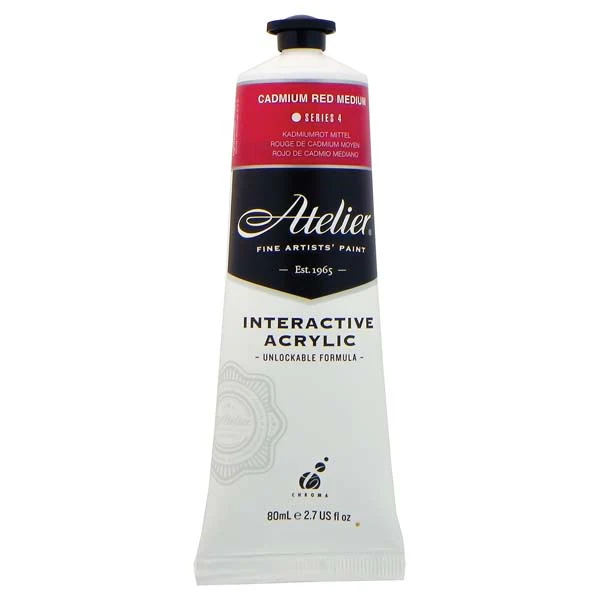 Atelier Interactive Artists Acrylic Paint, Cad Red Medium S4 80ml - Image 2