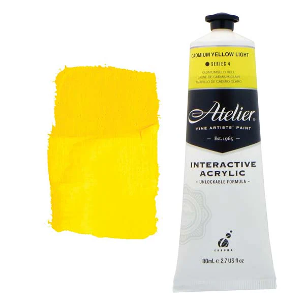 Atelier Interactive Artists Acrylic Paint, Cad Yellow Light S4 80ml