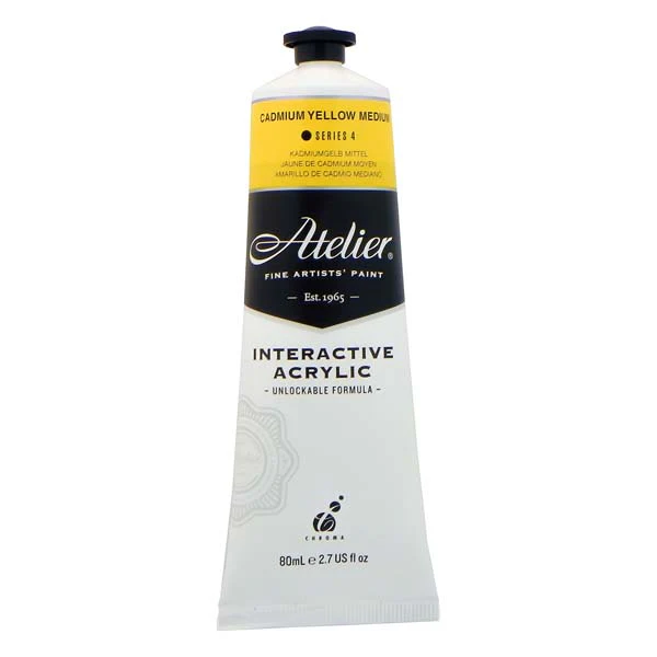 Atelier Interactive Artists Acrylic Paint,  Cad Yellow Med S4 80ml - Image 2