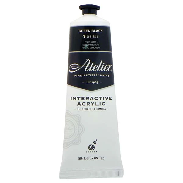 Atelier Interactive Artists Acrylic Paint, Green Black S1 80ml - Image 2