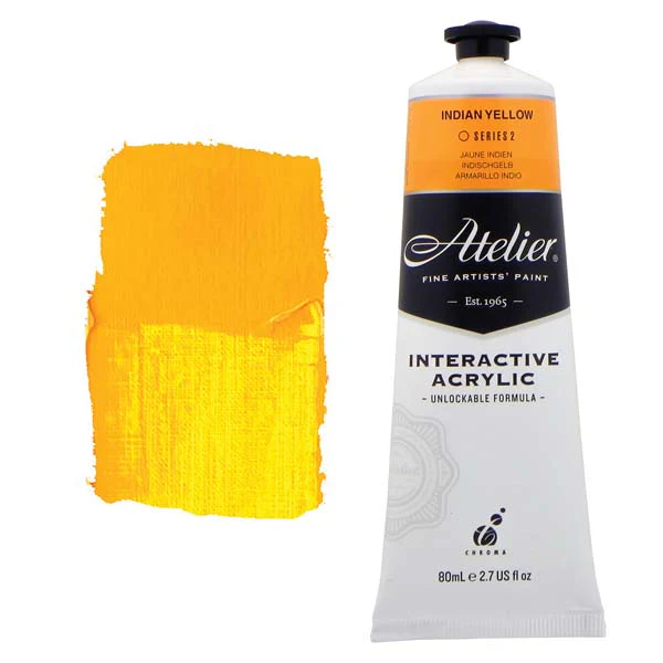 Atelier Interactive Artists Acrylic Paint, Indian Yellow S2 80ml