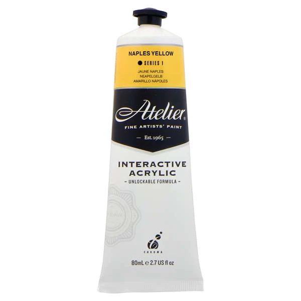 Atelier Interactive Artists Acrylic Paint, Naples Yellow S1 80ml - Image 2