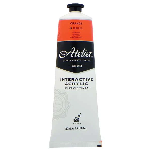 Atelier Interactive Artists Acrylic Paint, Orange S2 80ml - Image 2