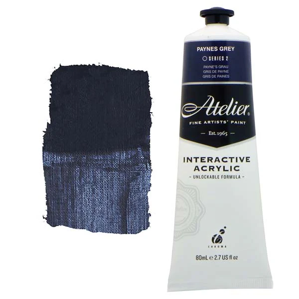 Atelier Interactive Artists Acrylic Paint, Paynes Grey S2 80ml