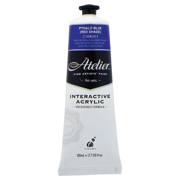 Atelier Interactive Artists Acrylic Paint, Pthalo Blue (Red Shade) S2 80ml - Image 2