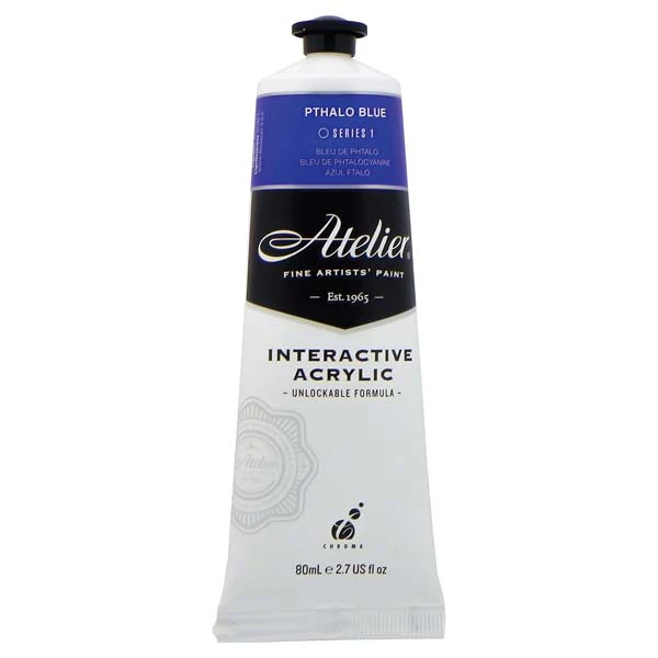 Atelier Interactive Artists Acrylic Paint, Pthalo Blue S1 80ml - Image 2