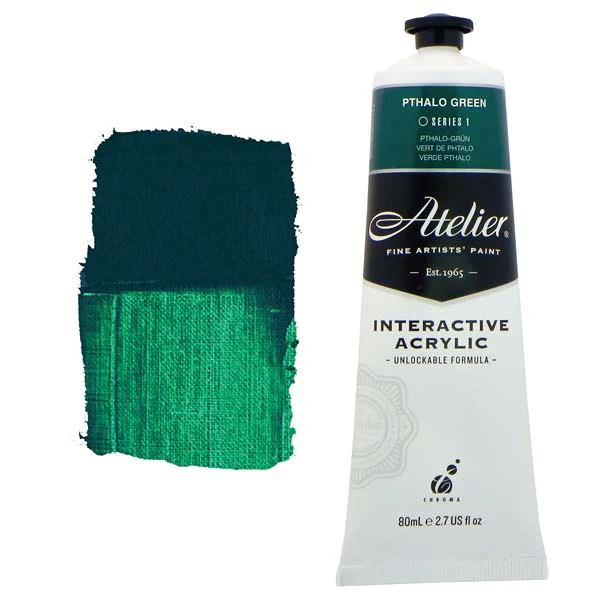 Atelier Interactive Artists Acrylic Paint, Pthalo Green S1 80ml