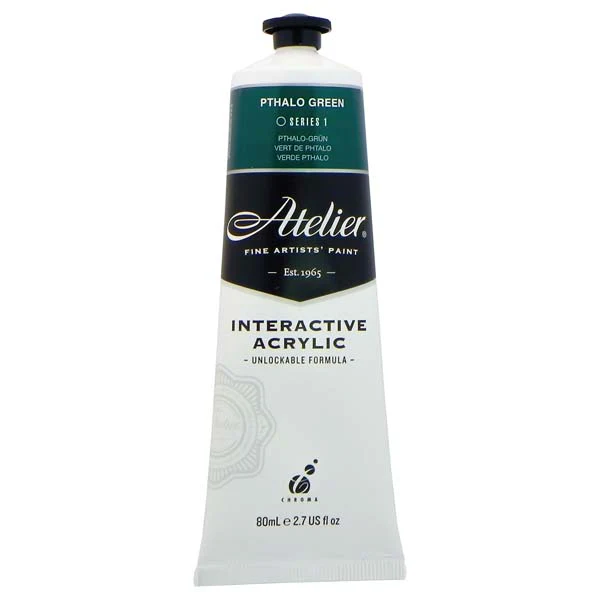 Atelier Interactive Artists Acrylic Paint, Pthalo Green S1 80ml - Image 2
