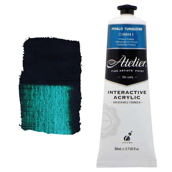 Atelier Interactive Artists Acrylic Paint,  Pthalo Turquoise S2 80ml