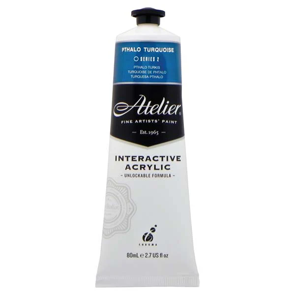 Atelier Interactive Artists Acrylic Paint,  Pthalo Turquoise S2 80ml - Image 2