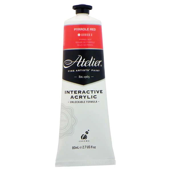Atelier Interactive Artists Acrylic Paint, Pyrrole Red S3 80ml - Image 2