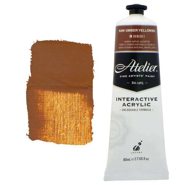 Atelier Interactive Artists Acrylic Paint, Raw Umber (Yellowish) S1 80ml