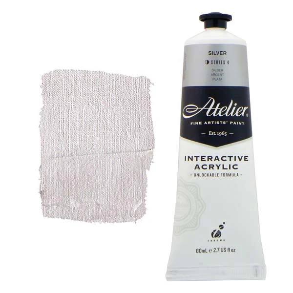 Atelier Interactive Artists Acrylic Paint, Silver S4 80ml