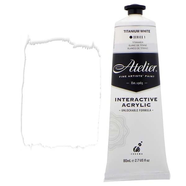Atelier Interactive Artists Acrylic Paint, Titanium White S1 80ml