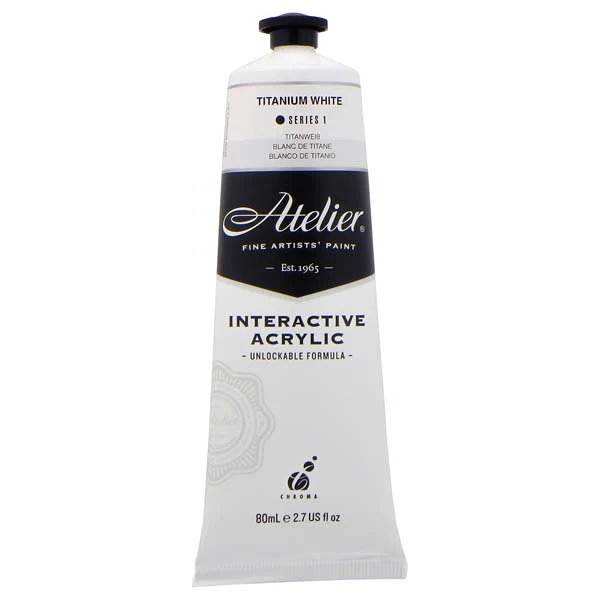 Atelier Interactive Artists Acrylic Paint, Titanium White S1 80ml - Image 2