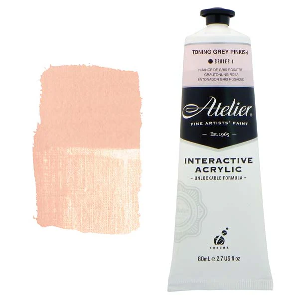 Atelier Interactive Artists Acrylic Paint, Toning Grey Pinkish S1 80ml