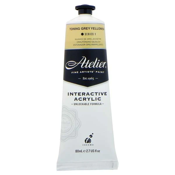 Atelier Interactive Artists Acrylic Paint,  Toning Grey Yellowish S1 80ml - Image 2