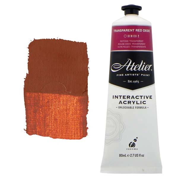 Atelier Interactive Artists Acrylic Paint, Trans Red Oxide S2 80ml