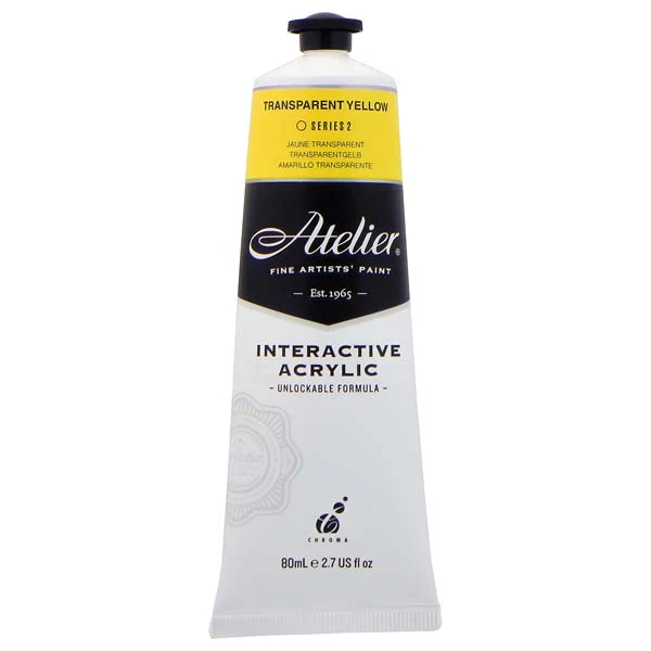 Atelier Interactive Artists Acrylic Paint, Trans Yellow S2 80ml - Image 2