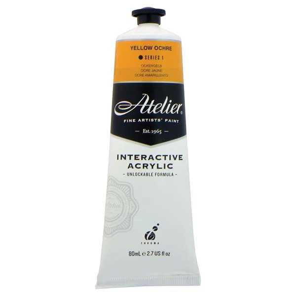 Atelier Interactive Artists Acrylic Paint,  Yellow Ochre S1 80ml - Image 2
