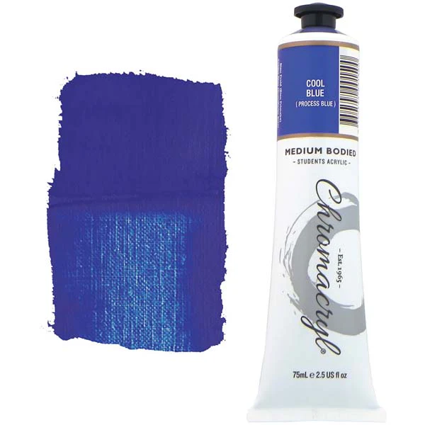 Chromacryl Students Acrylic Paint, 75ml Cool Blue