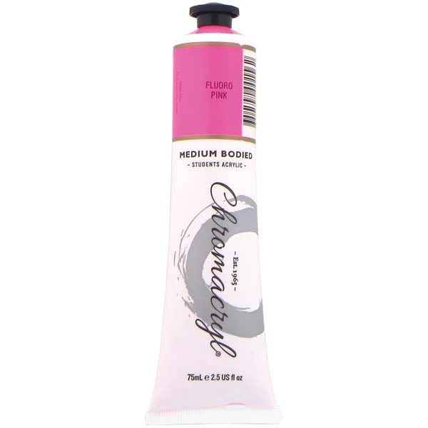 Chromacryl Students Acrylic Paint, 75ml Fluoro Pink