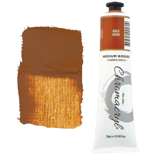 Chromacryl Students Acrylic Paint, 75ml Gold Oxide