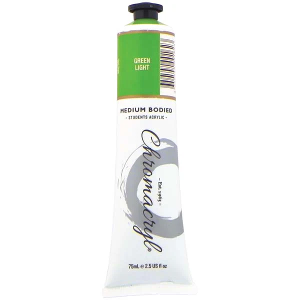 Chromacryl Students Acrylic Paint, 75ml Green Light - Image 2