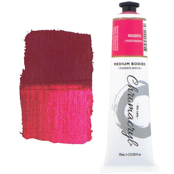 Chromacryl Students Acrylic Paint, 75ml Magenta