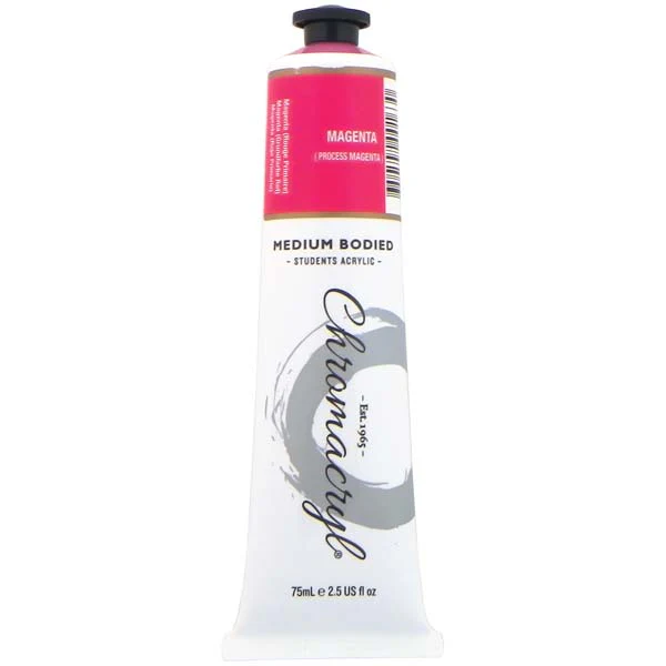 Chromacryl Students Acrylic Paint, 75ml Magenta - Image 2