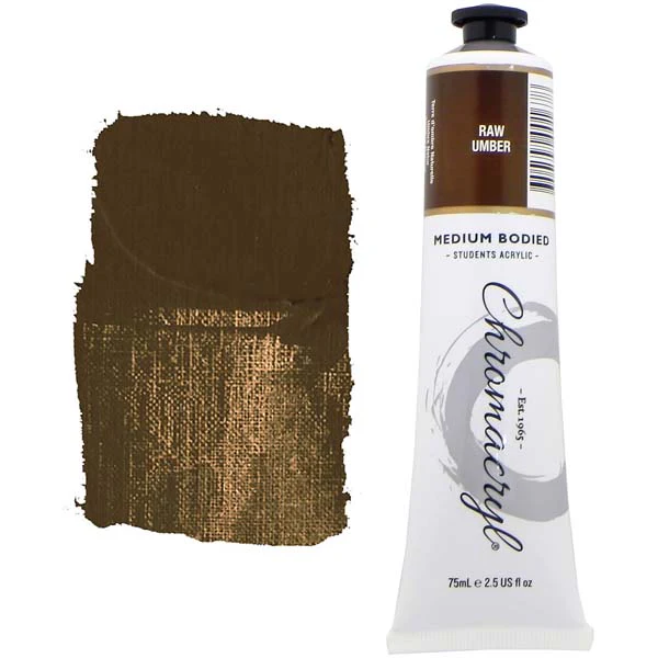 Chromacryl Students Acrylic Paint, 75ml Raw Umber