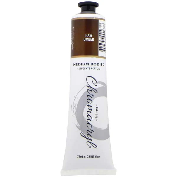 Chromacryl Students Acrylic Paint, 75ml Raw Umber - Image 2