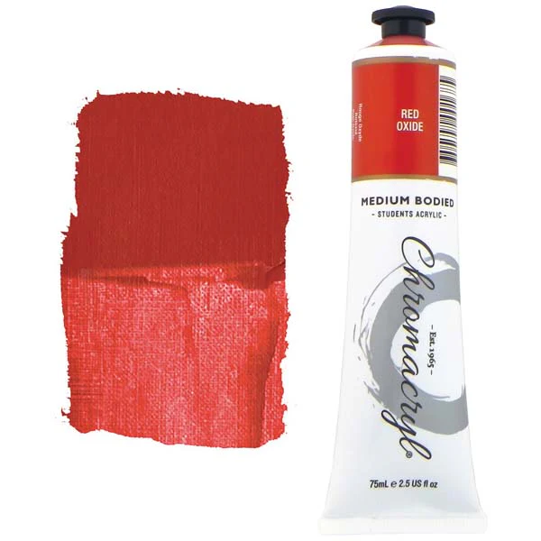 Chromacryl Students Acrylic Paint, 75ml Red Oxide