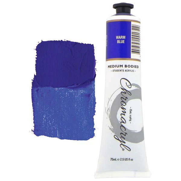 Chromacryl Students Acrylic Paint, 75ml Warm Blue