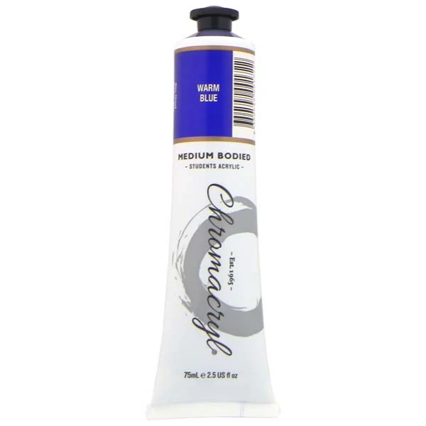 Chromacryl Students Acrylic Paint, 75ml Warm Blue - Image 2