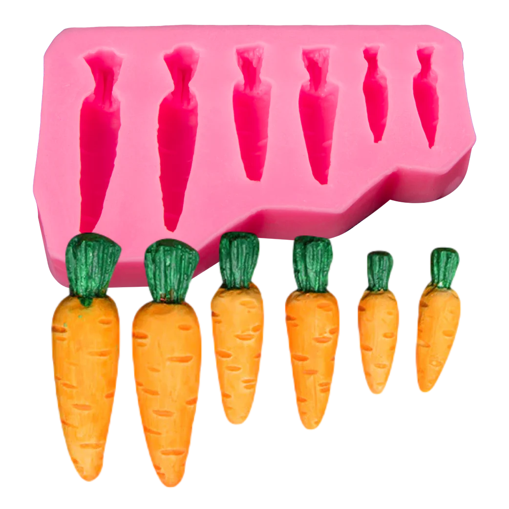 The Clay Studio Carrot Silicone Moulds for Polymer Clay and Resin 9.5x6.3x1.4cm