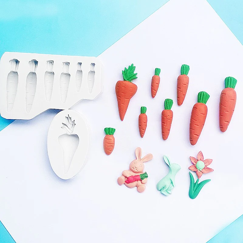 The Clay Studio Carrot Silicone Moulds for Polymer Clay and Resin 9.5x6.3x1.4cm - Image 5