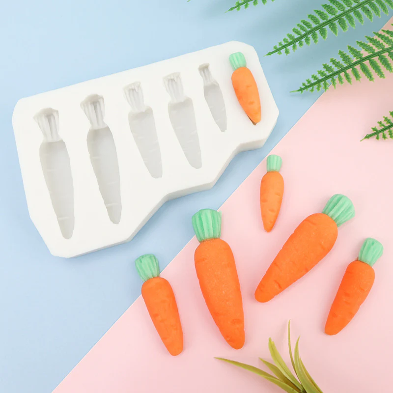 The Clay Studio Carrot Silicone Moulds for Polymer Clay and Resin 9.5x6.3x1.4cm - Image 6