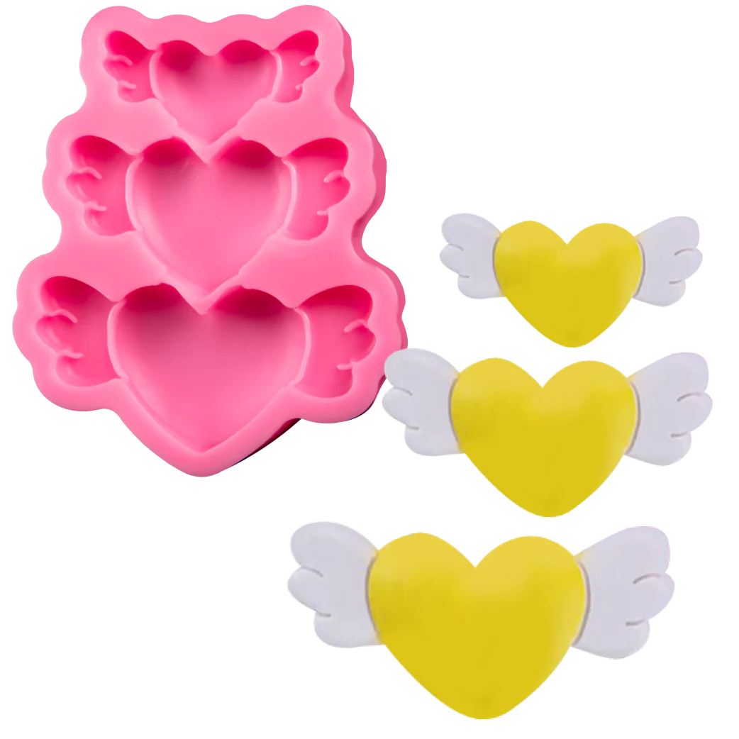 The Clay Studio Love Feather Silicone Mould for Polymer Clay and Resin 9x7.7x1.4cm