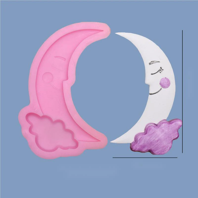 The Clay Studio Smiling Moon And Clouds Silicone Mould for Polymer Clay and Resin 12x6.7x1cm - Image 5