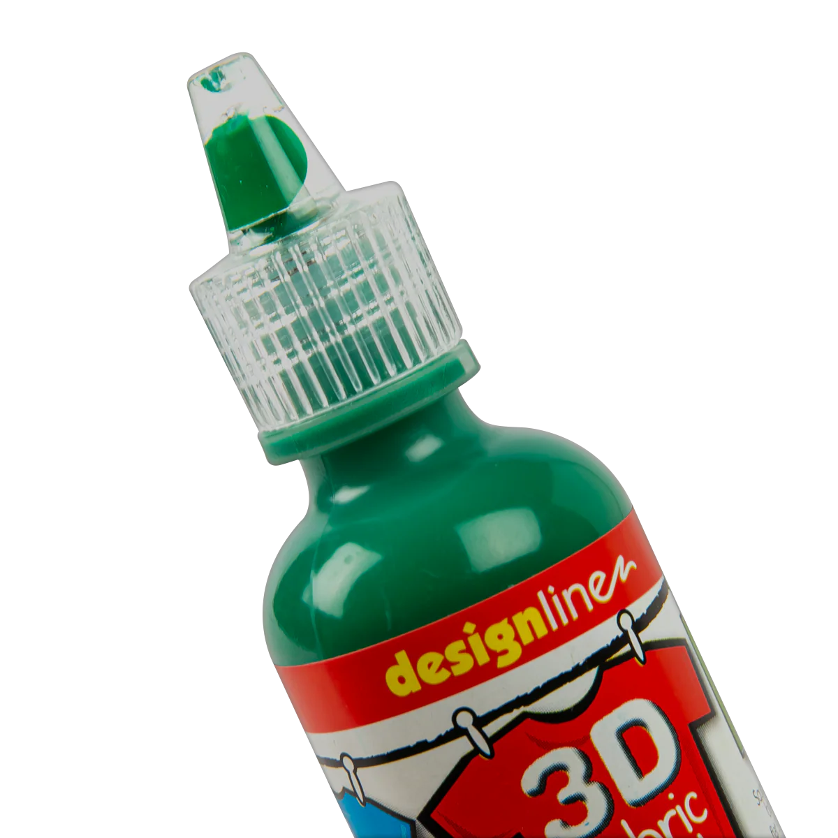 Design line 3D Fabric Paint Shiny Bright Green 29.5ml - Image 2