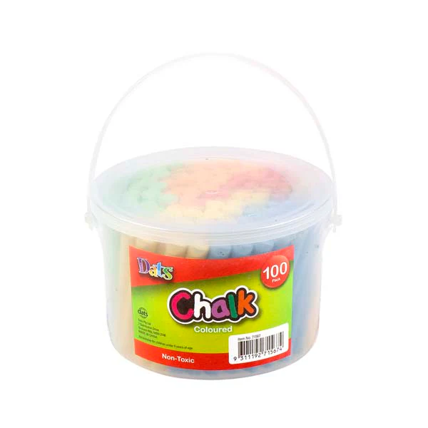 Dats Coloured Chalk, 100pk in Bucket