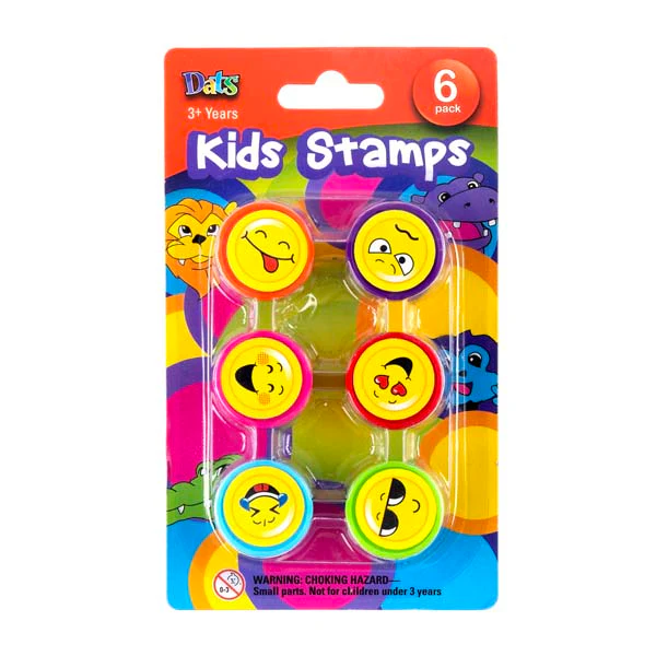Dats Smiley Faces Stamps, 6pk