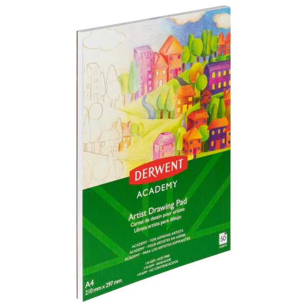Derwent Academy Drawing Pad, A4, Portrait, 110gsm, 50 sheet - Image 3