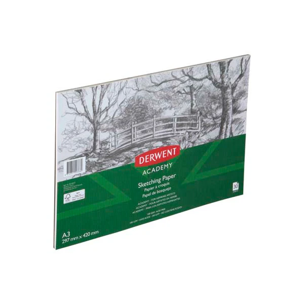 Derwent Academy Sketch Paper, A3, Landscape, 100gsm, 30sht - Image 3