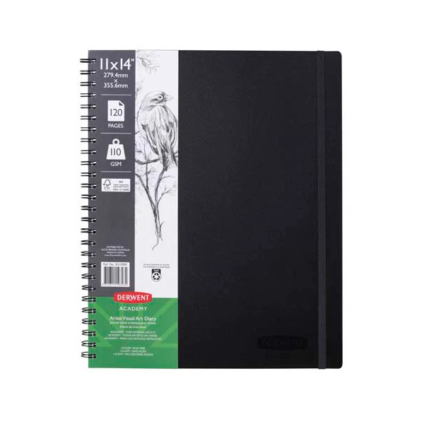 Derwent Academy Visual Art Diary, 11x14, Portrait, 110gsm, 120pg