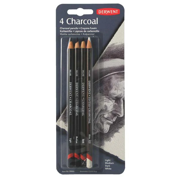 Derwent Charcoal Pencils pk4