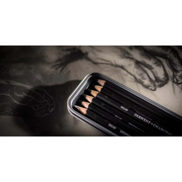 Derwent Charcoal Pencils Tin 6 - Image 3